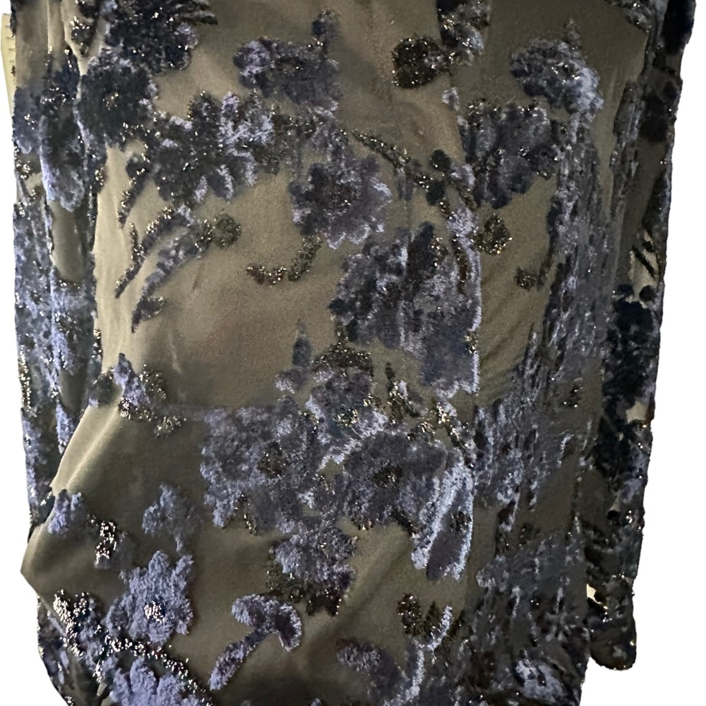 Alice + Olivia black top with blue velvet detailing. Size Medium. Gorgeous - Picture 11 of 16